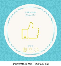 Thumb up gesture line icon. Graphic elements for your design