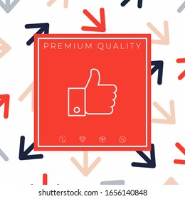 Thumb up gesture line icon. Graphic elements for your design