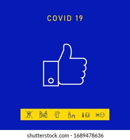 Sube el icono de la línea de gestos. Elementos gráficos para el diseño