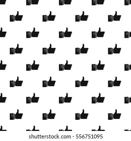 Thumb up gesture pattern. Simple illustration of thumb up gesture vector pattern for web design