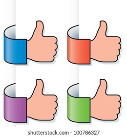 thumb up gesture - positive feedback or high recommended label