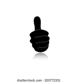 thumb up gesture with shadow