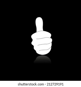 thumb up gesture with shadow
