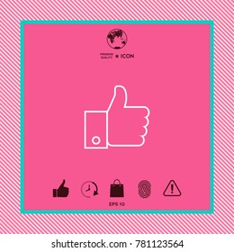 Thumb up gesture symbol line icon