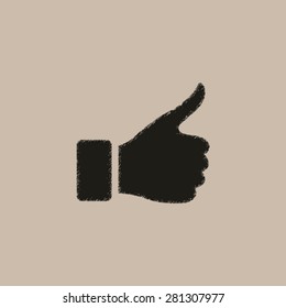 thumb up gesture  - vector icon
