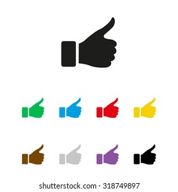 thumb up gesture - vector icon