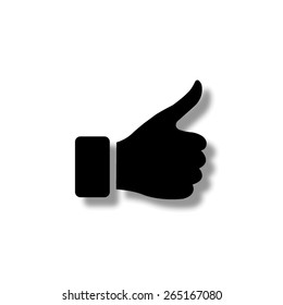 thumb up gesture  - vector icon with shadow