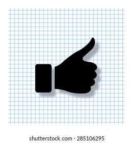 thumb up gesture - vector icon with shadow