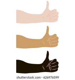 Thumb up gesture vector illustration