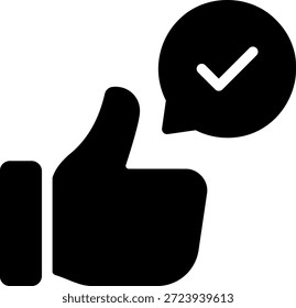 Pulgar hacia arriba icono de glifo ilustración Vector