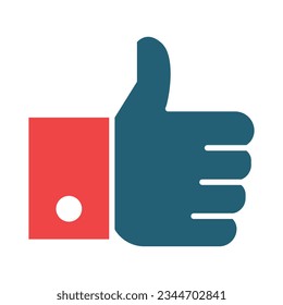 Thumb Up Glyph Two Color Icon For Personal And Commercial Use.
