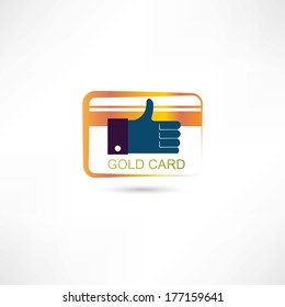thumb up golden card