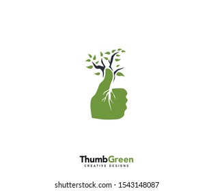 Thumb Green Logo - hand tree logo