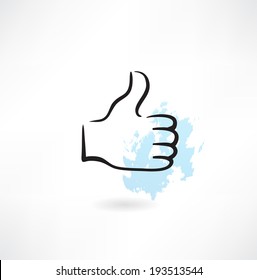 thumb up grunge icon
