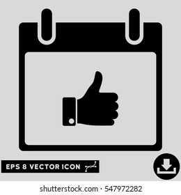 Thumb Up Hand Calendar Day icon. Vector EPS illustration style is flat iconic symbol, black color.