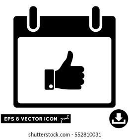 Thumb Up Hand Calendar Day icon. Vector EPS illustration style is flat iconic symbol, black color.