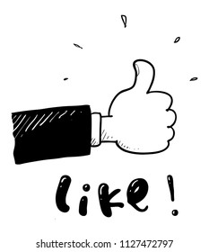 thumb up hand drawn