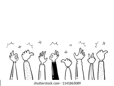 thumb up hand drawn