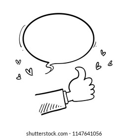 thumb up hand drawn
