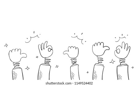 thumb up hand drawn