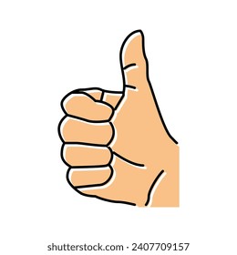 thumb up hand gesture color icon vector. thumb up hand gesture sign. isolated symbol illustration