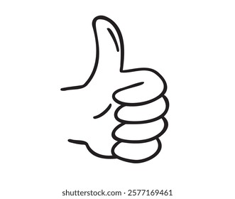  Thumb up hand gesture hand drawn doodle symbol. Drawing line thumb up sketch clipart icon. . Vector illustration