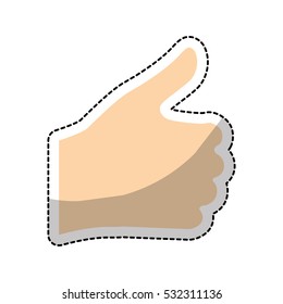 thumb up hand gesture icon image vector illustration design 