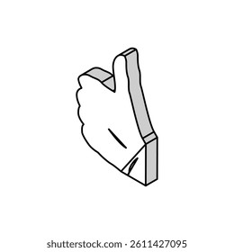 thumb up hand gesture isometric icon vector. thumb up hand gesture sign. isolated symbol illustration