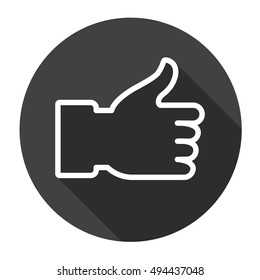 Thumb Up Hand Gesture Like Icon Flat Vector Illustration