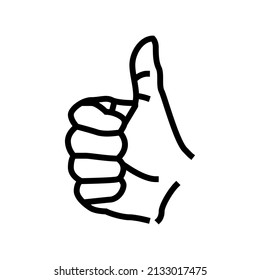 thumb up hand gesture line icon vector. thumb up hand gesture sign. isolated contour symbol black illustration