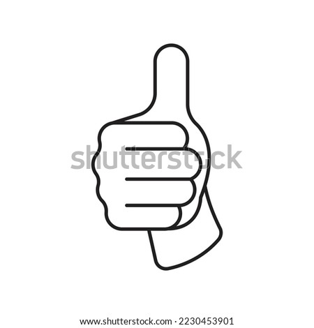 Thumb up hand gesture line icon design. isolated on white background. vector illustration