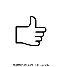 Thumb up hand gesture outline icon. Element of hand gesture illustration icon. signs, symbols can be used for web, logo, mobile app, UI, UX