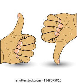 Thumb Hand Gestures Stock Vector (Royalty Free) 1349075918