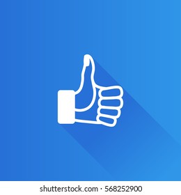 Thumb up hand icon in Metro user interface color style. Internet social media news status