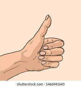Thumb up hand sign vector illustration