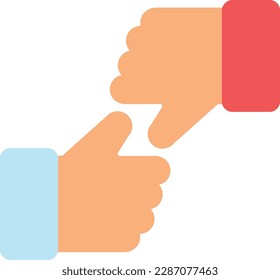 thumb up hands vector flat illustration