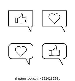Thumb up and heart icon design. Like and love icon. Vector illustration. stock image.