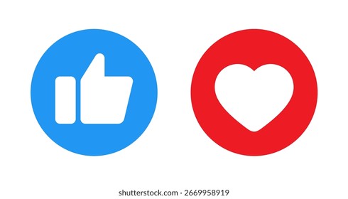Vector del icono del pulgar y del corazón. Como el Botón