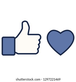 Thumb up and heart like