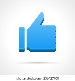 Thumb up icon with 3d perspective effect vector design element