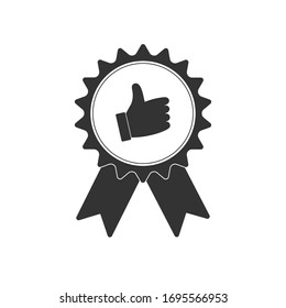 Thumb up icon. Banner ribbon  flat. Illustration isolated vector sign symbol