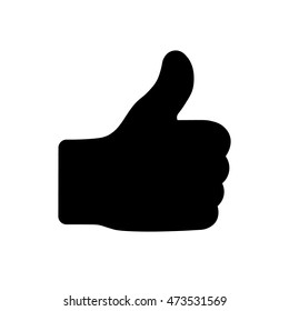 Thumb up icon, black isolated icon, vector illustration.