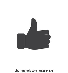 Thumb up icon in black on a white background. Vector illustration