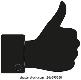 Thumb up icon - black shadow contour
