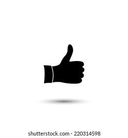 thumb up icon - black vector illustration 