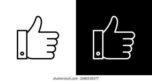 Thumb up icon Black and White Vector Graphic