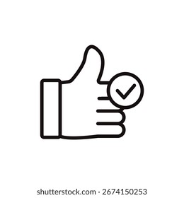 Pulgar hacia arriba icono de colección. Estilo de diseño con fondo