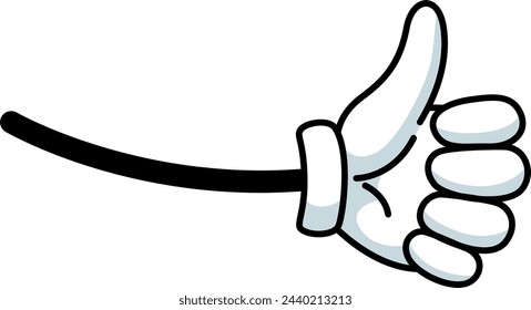 Icono de pulgar arriba. Mano cómica aprobar gesto