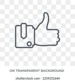 Thumb up icon. Thumb up design concept from  collection. Simple element vector illustration on transparent background.