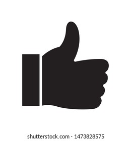 Thumb up icon design. Thumb icon flat style design. Ok icon vector. Thumb symbol design on white background. Vector illustration.